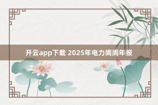 开云app下载 2025年电力阛阓年报