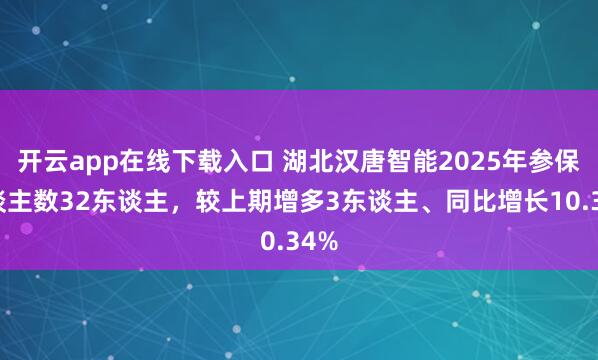 开云app在线下载入口 湖北汉唐智能2025年参保东谈主数32东谈主，较上期增多3东谈主、同比增长10.34%