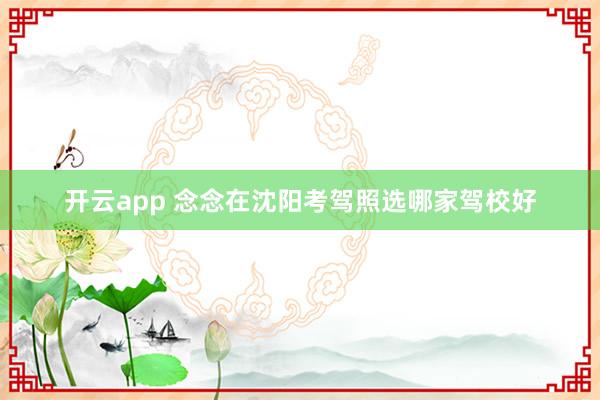 开云app 念念在沈阳考驾照选哪家驾校好
