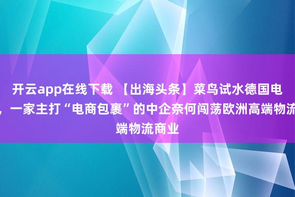 开云app在线下载 【出海头条】菜鸟试水德国电板仓，一家主打“电商包裹”的中企奈何闯荡欧洲高端物流商业