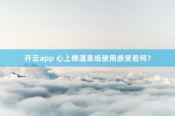 开云app 心上棉湿草纸使用感受若何？