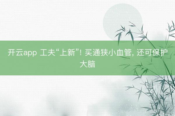 开云app 工夫“上新”! 买通狭小血管， 还可保护大脑