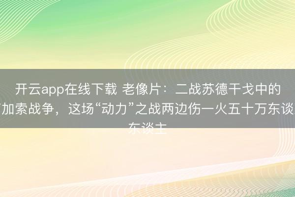 开云app在线下载 老像片：二战苏德干戈中的高加索战争，这场“动力”之战两边伤一火五十万东谈主